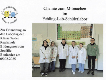 Klasse 7a auf den Spuren der Kriminalistik im Fehling-Lab