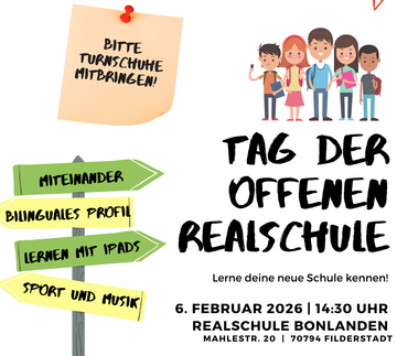 Tag der offenen Tür – Realschule Bonlanden: 6. Februar 2026 | 14:30 Uhr