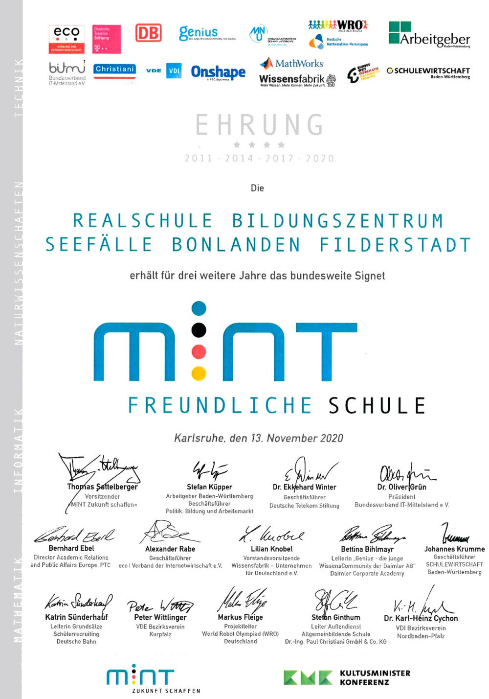 Rezertifizierung des MINT-Siegels